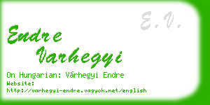 endre varhegyi business card